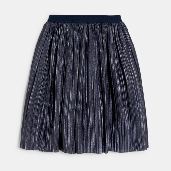 تنورة بليسيه مطرزة بالترتر باللون الرمادي الداكن للفتيات